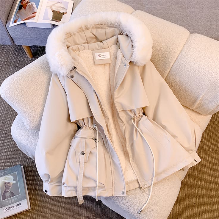 Margot Quilted Parka Coat White 1