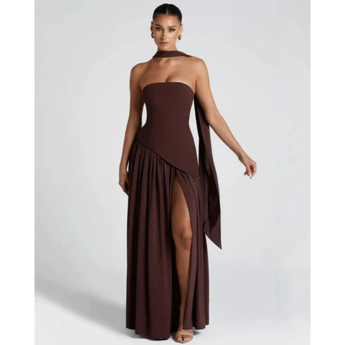 MAYA MAXI DRESS Brown 1