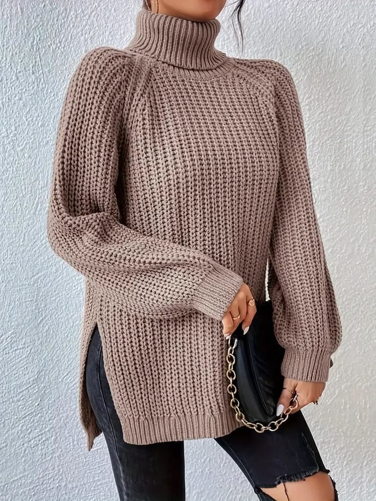 Margot Rib Knit Turtleneck Dress Multi 1