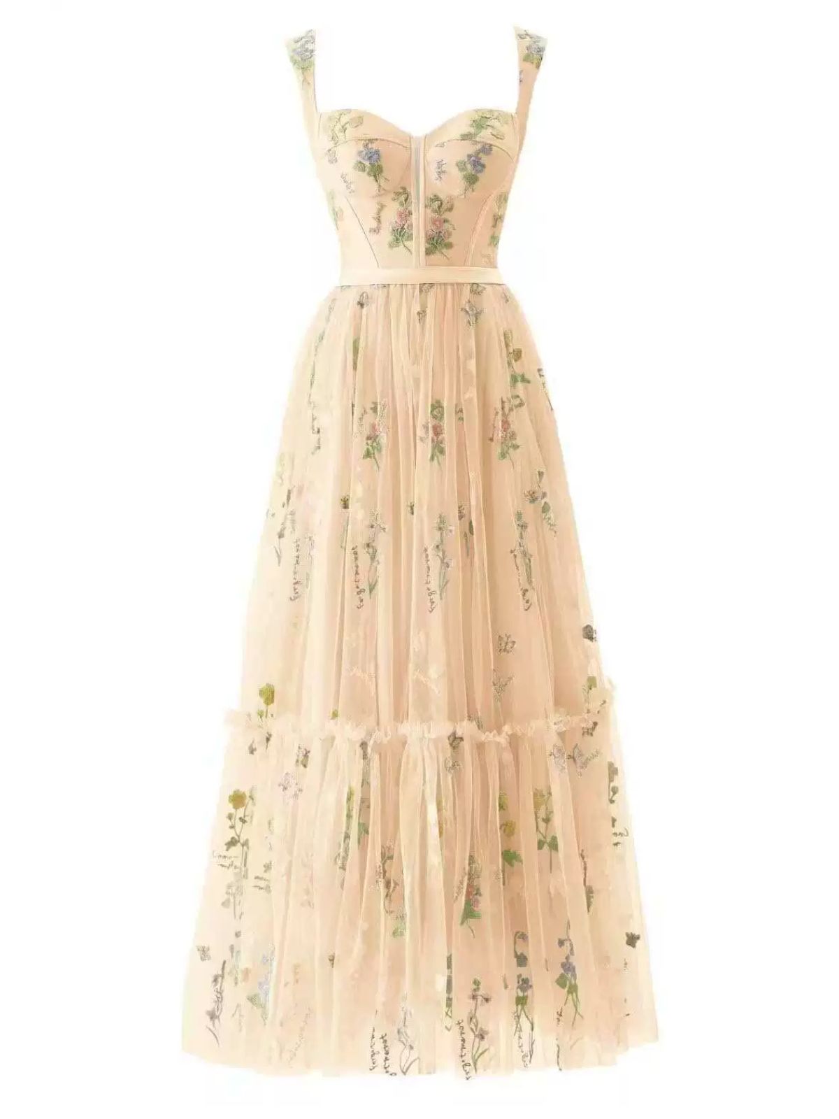 Eulalia Lace-Up Mesh Dress in Sage Purple 3