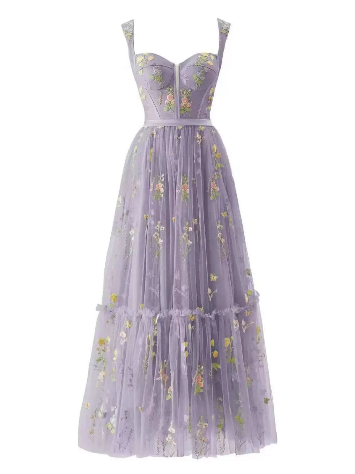 Isolde Lace-Up Midi Dress Dark Blue 3