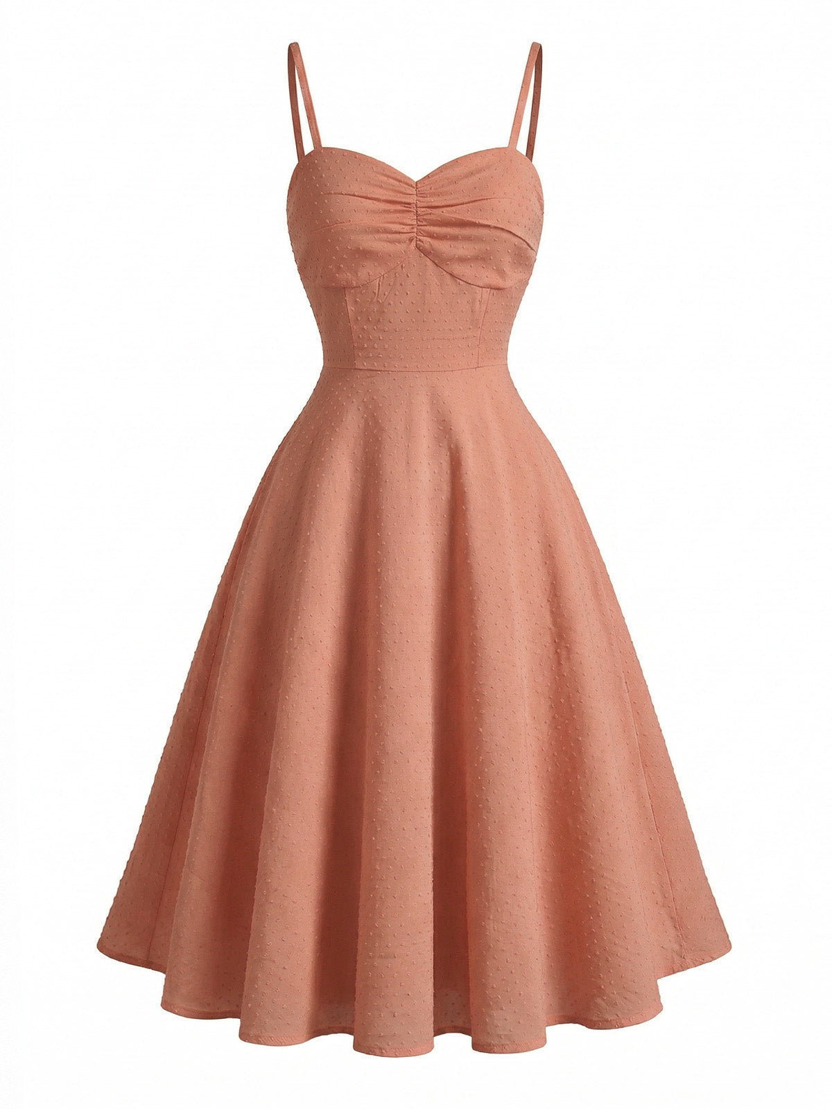 Vivienne Cotton Jacquard Swing Dress Pale Pink 3