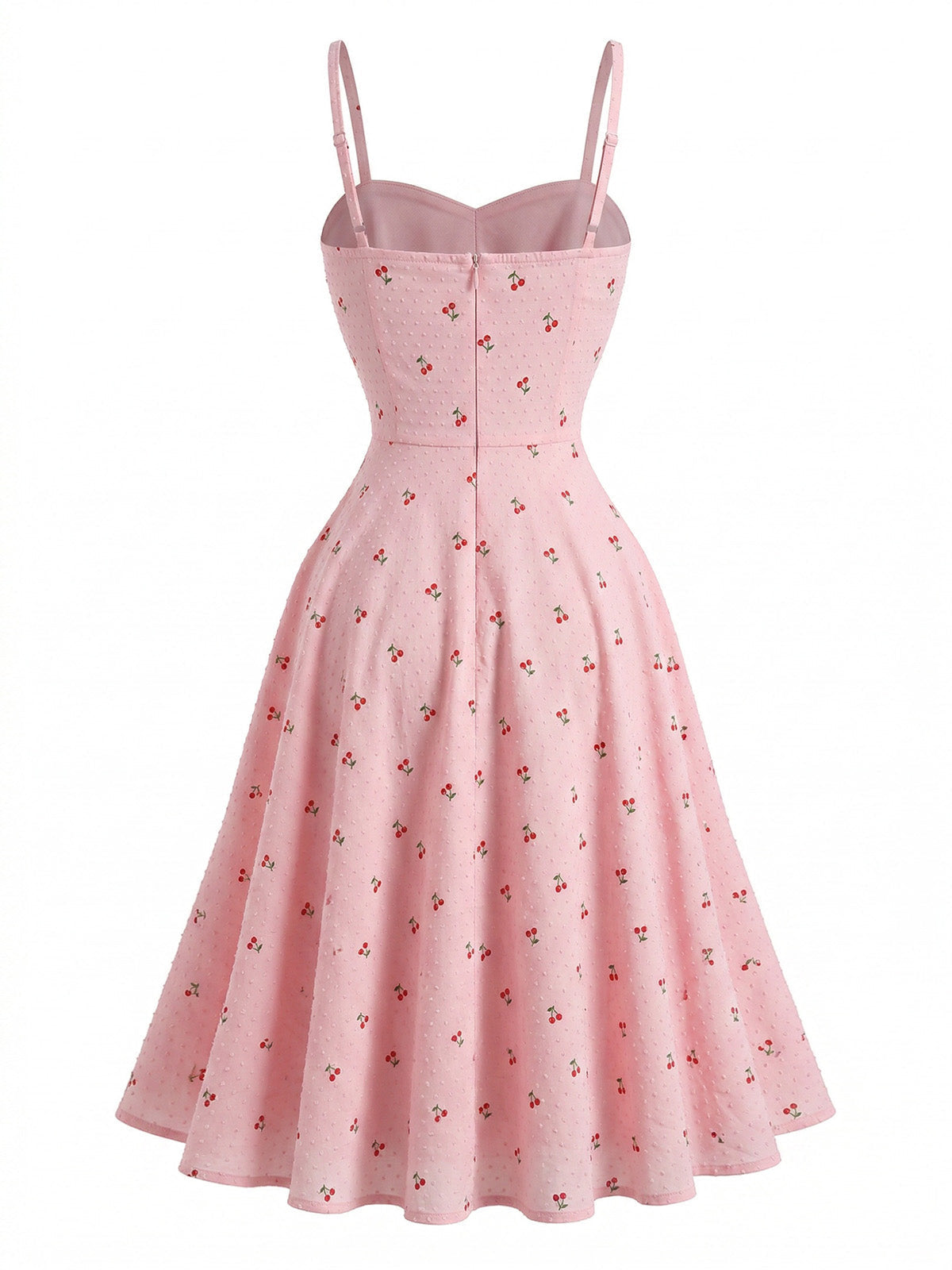 Vivienne Cotton Jacquard Swing Dress Fire Brick Red 2
