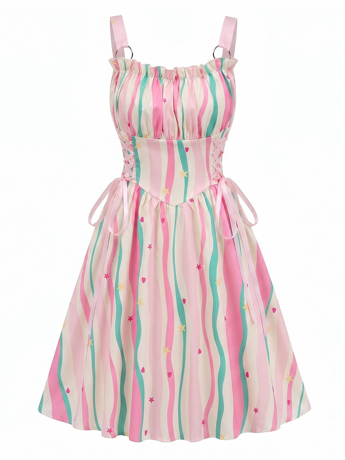 Margot Ruched Floral Swing Dress Blue 2