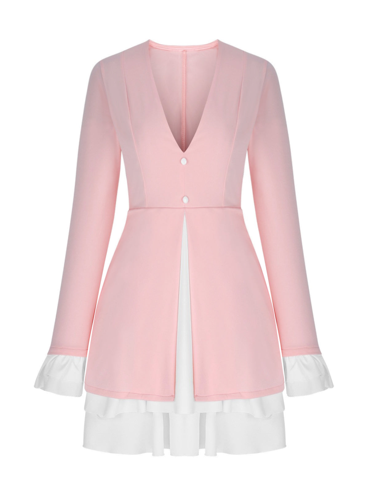Rosalie Pink Ruffle Dress Black 1