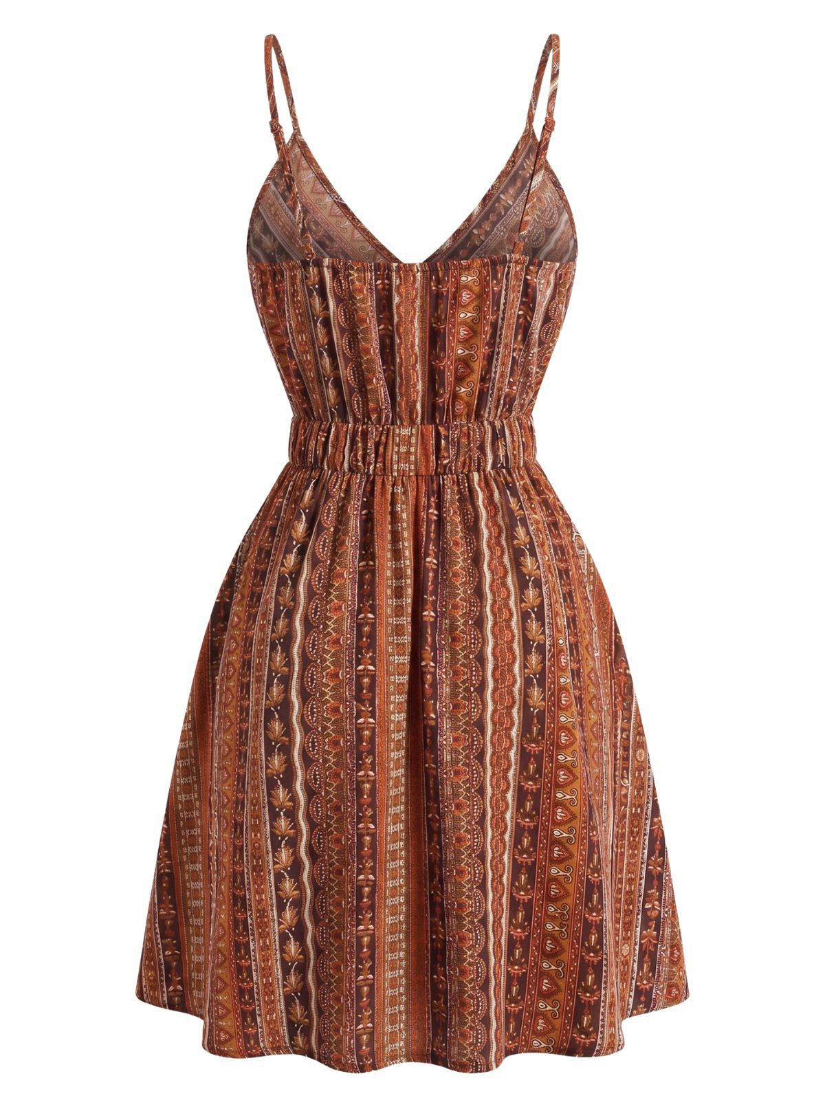 Rosalie Tiered Boho Dress in Ivory Neck Boho Style Striped Mini Dress 5