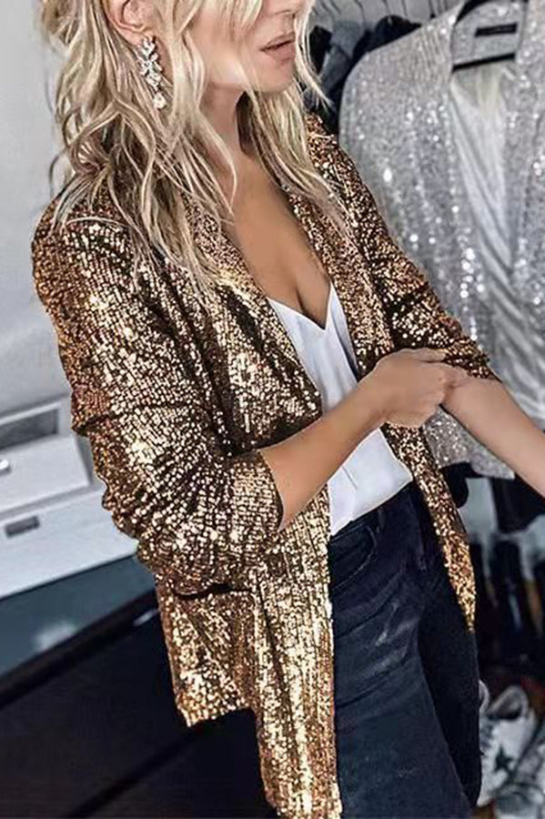 Margot Sparkle Cropped Jacket Green 3