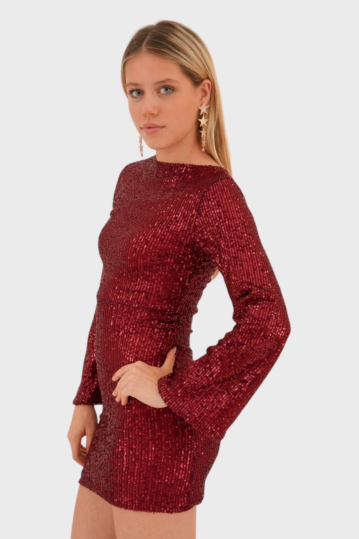 Luminara Satin Midi Dress in Red Red 4