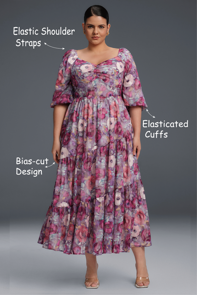 Isabelle Floral Pleated Maxi Dress Neck Flower Print Pleated Maxi Dress 3