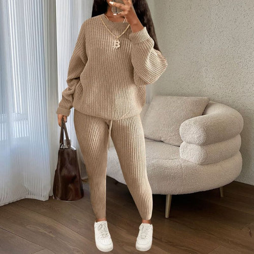 Margot Knit Sweater & Pant Set Khaki 1