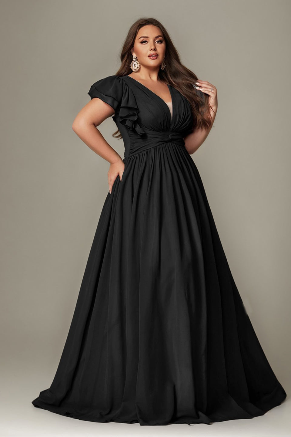 Valentina Ruffle Maxi Dress in Chocolate Pink 5