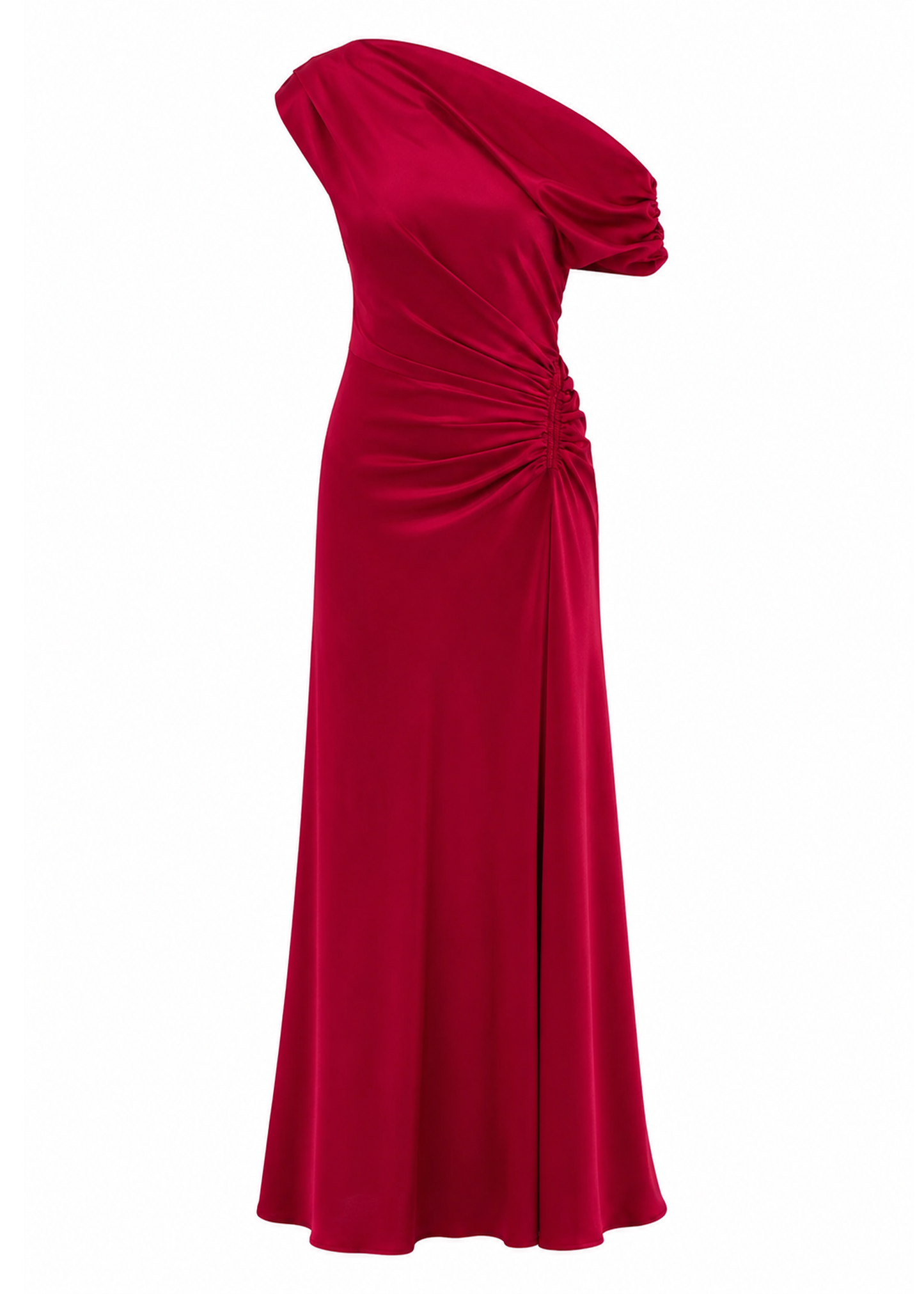 Flirtini One-Shoulder Maxi Dress Cherry Red 2