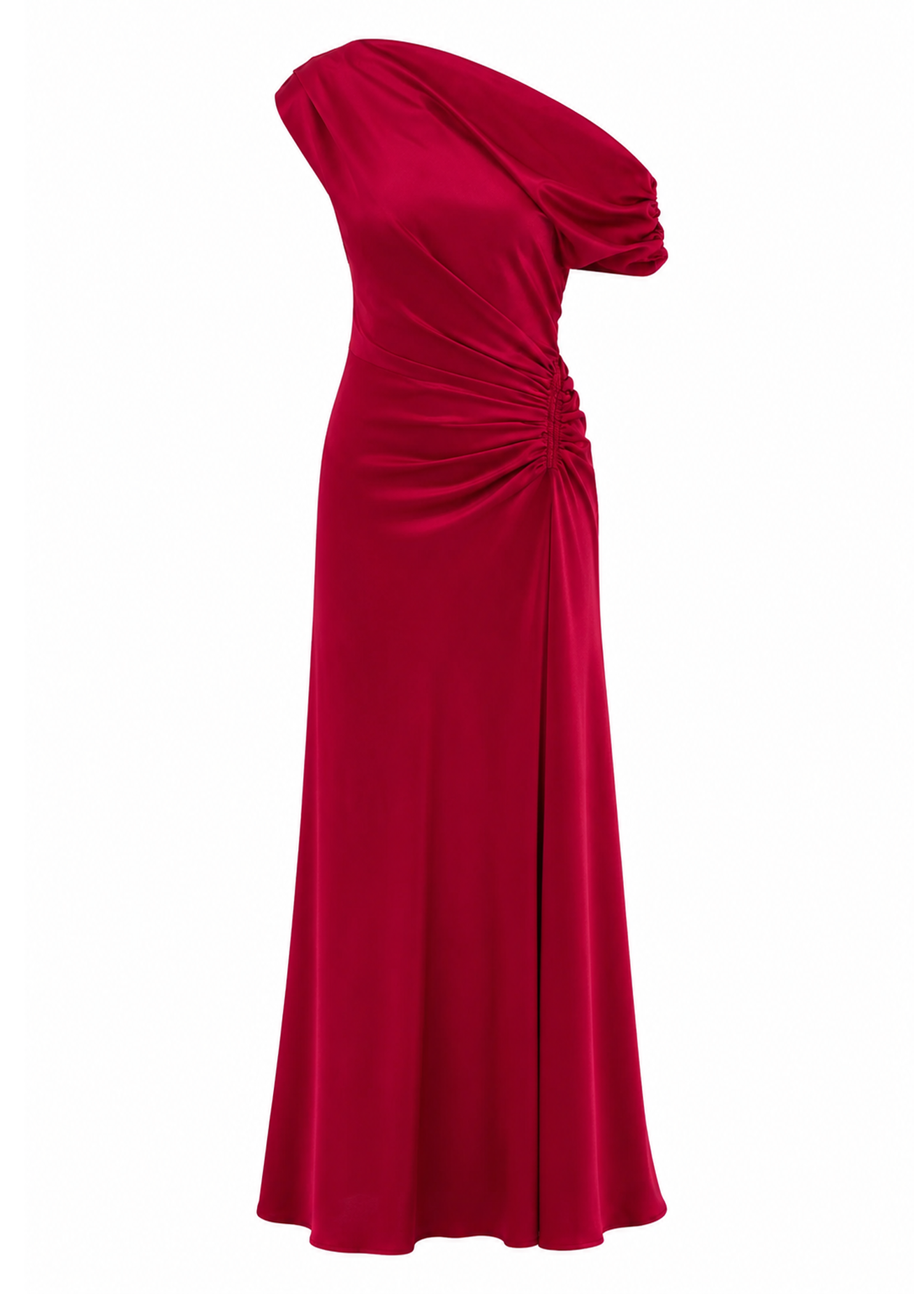 Flirtini One-Shoulder Maxi Dress Cherry Red 2