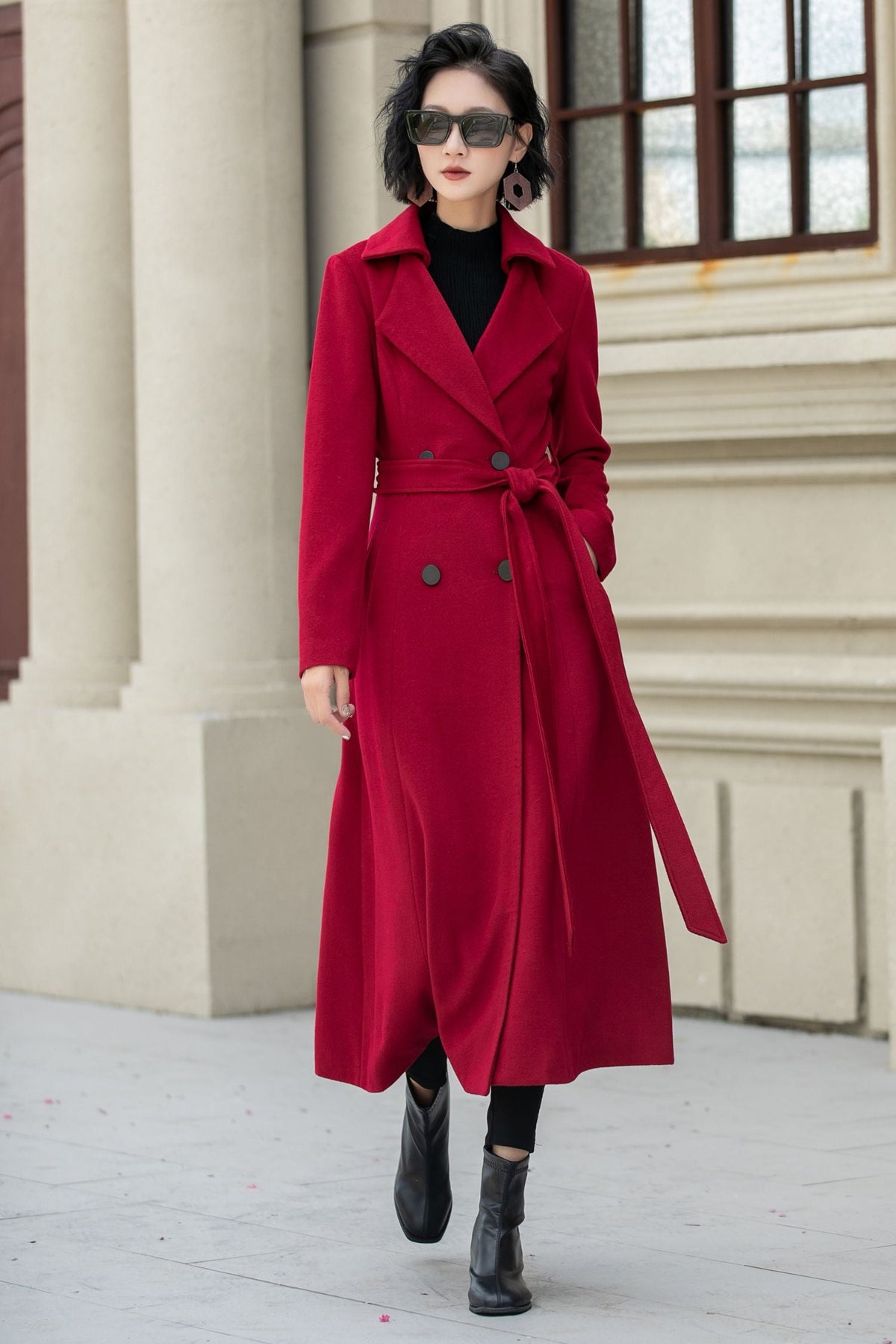 Margot Wool Maxi Coat Red 1