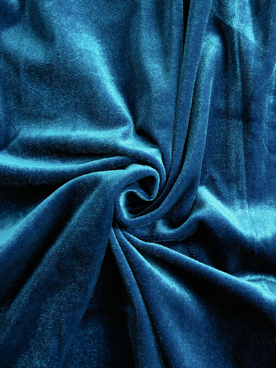Isabelle Velvet Wrap Midi Dress Blue 5