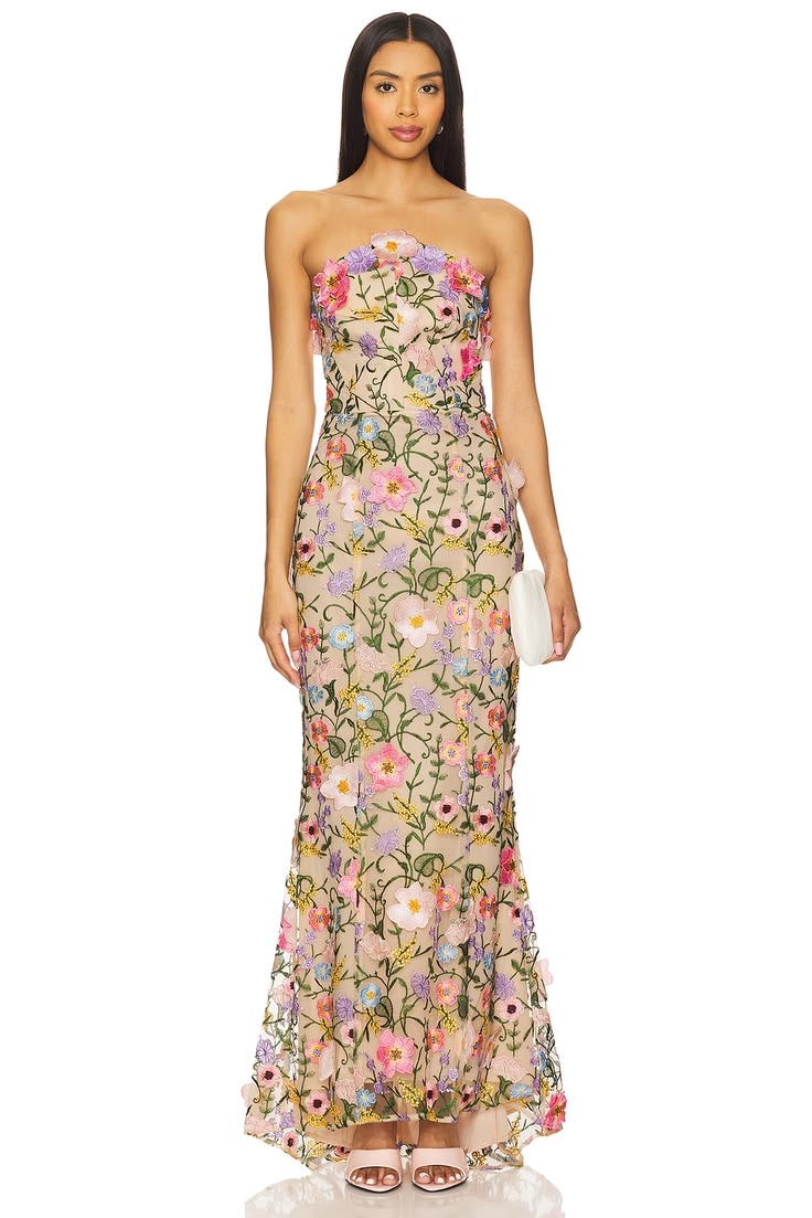 Nydia Satin Maxi Dress Multi 1