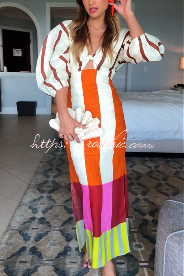 Kaya Linen Maxi Dress Orange 2