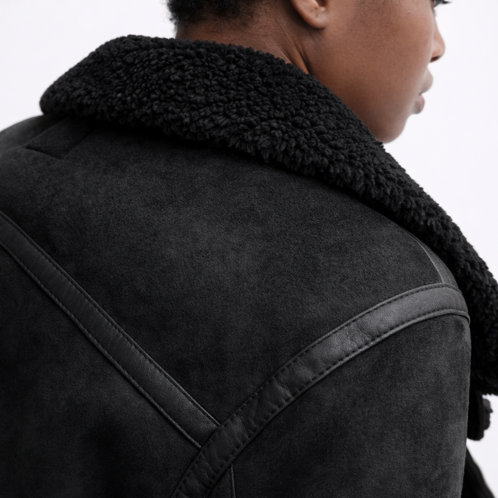 Caroline Shearling Aviator Jacket Brown 8