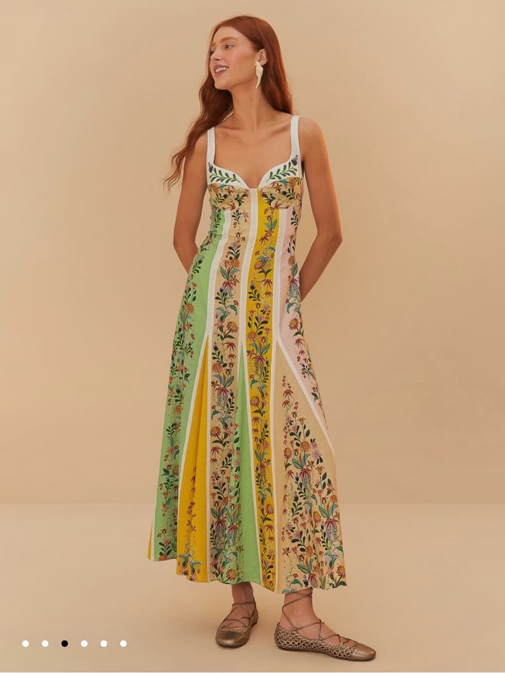 Margot Linen Maxi Dress Green 1