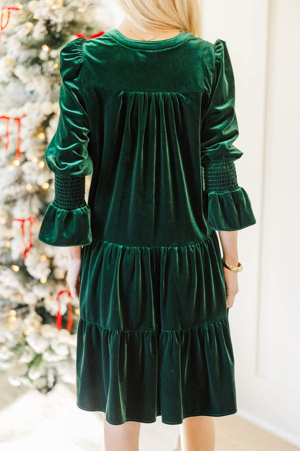 Margot Emerald Velvet Midi Dress Emerald 1