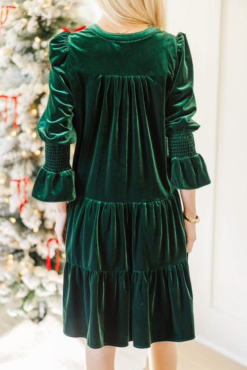 Margot Emerald Velvet Midi Dress Emerald 1