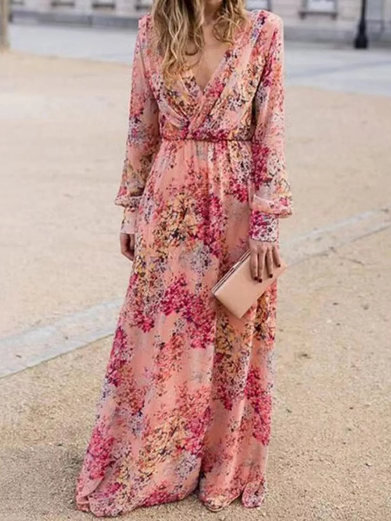 Celeste Floral Maxi Dress Pink 1