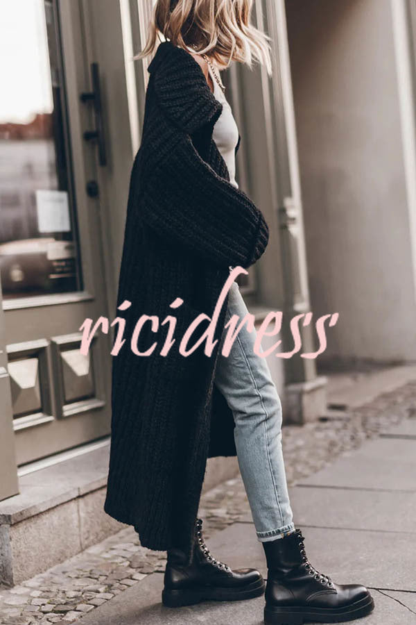 Margot Chunky Knit Midi Cardigan Ash 3