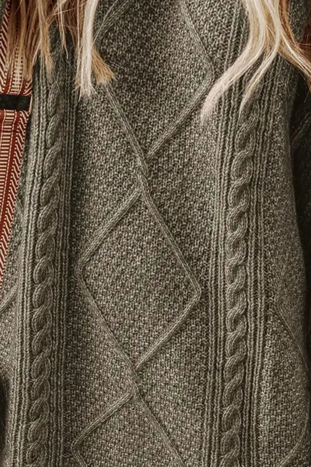 Margot Cable-Knit Wrap Sweater Dress Taupe 3