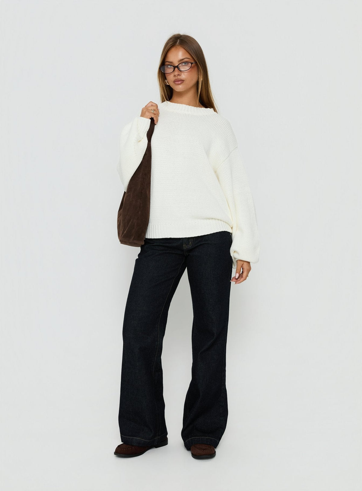 Harmony Knit Sweater in Cream White 3