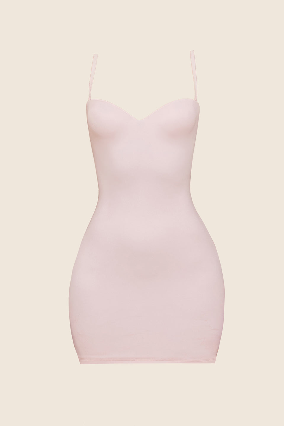 Evangeline Sculpted Mini Dress in Blush Pink 8