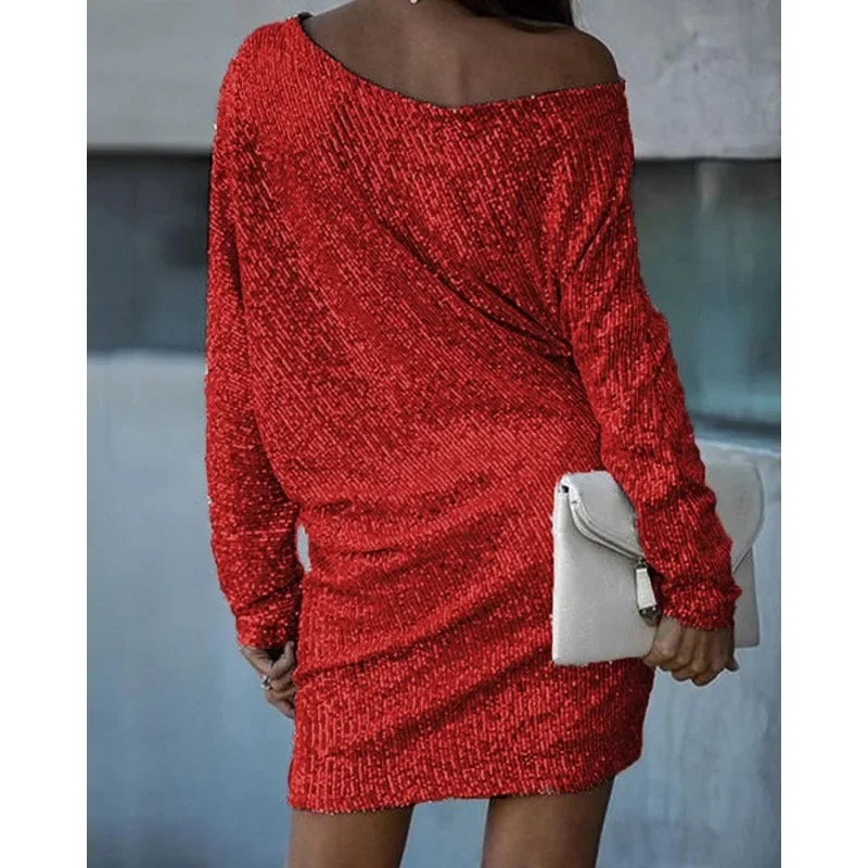 Valentina Sequin Off-Shoulder Midi Dress White 2