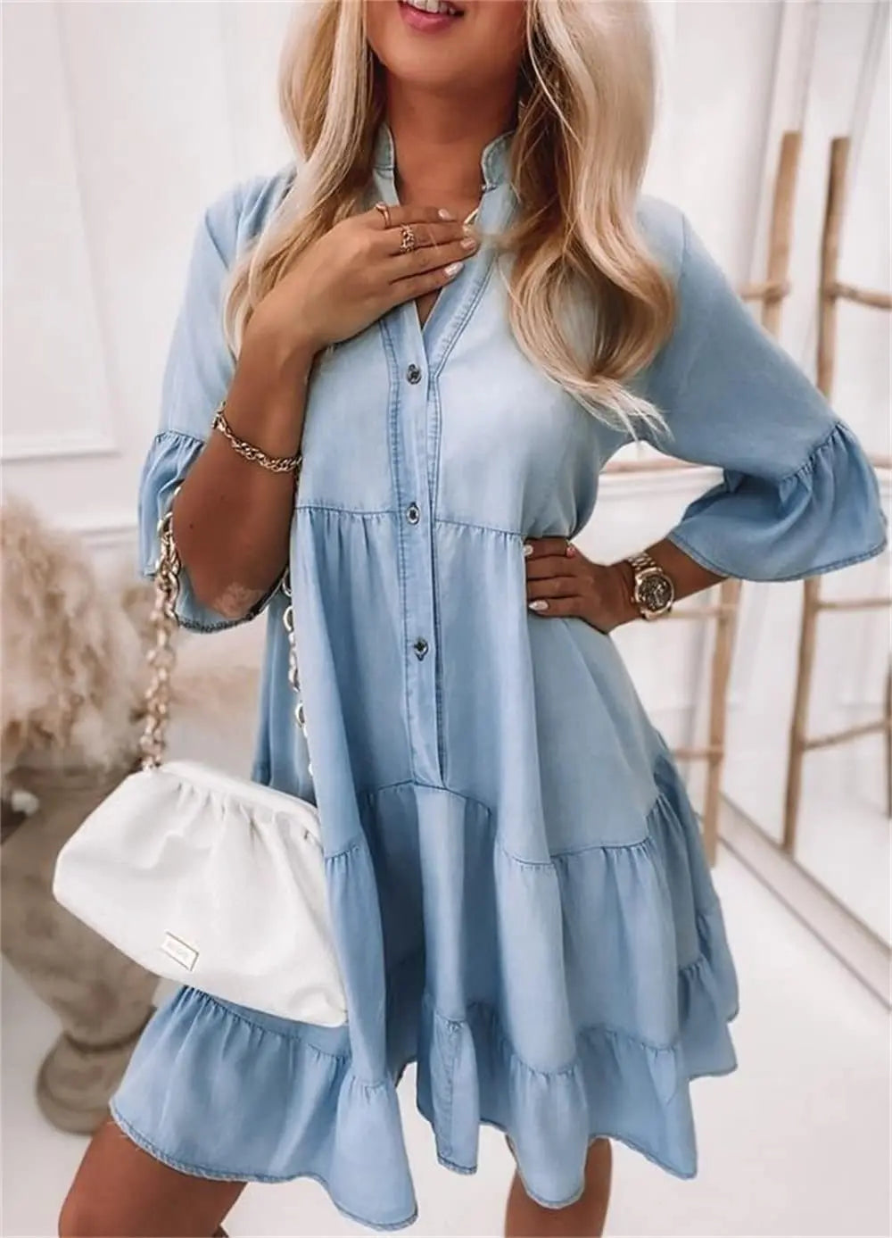 Isabelle Denim Midi Dress Multi 4