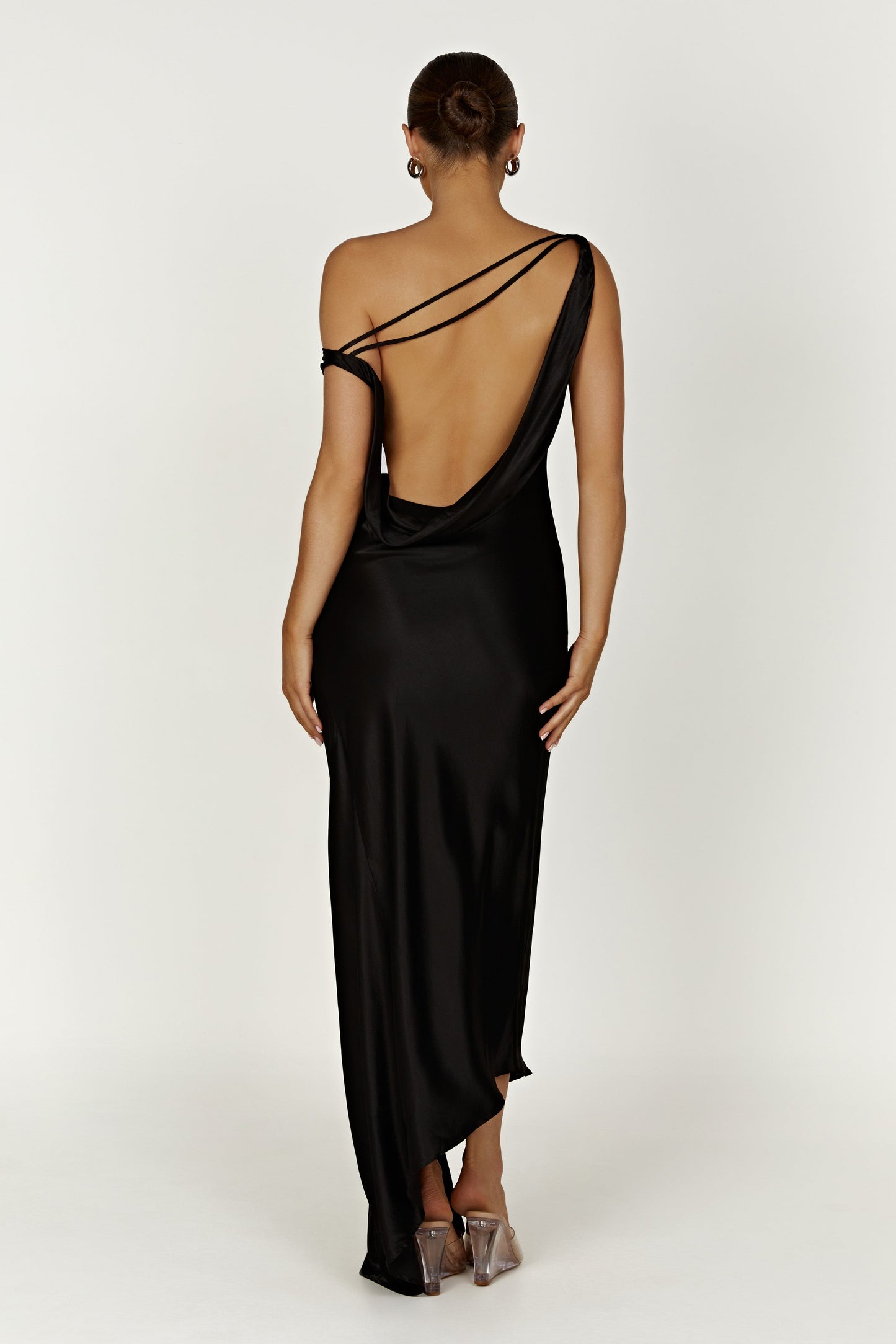 Yvette Asymmetrical Slip Maxi Dress in Emerald Emerald 10