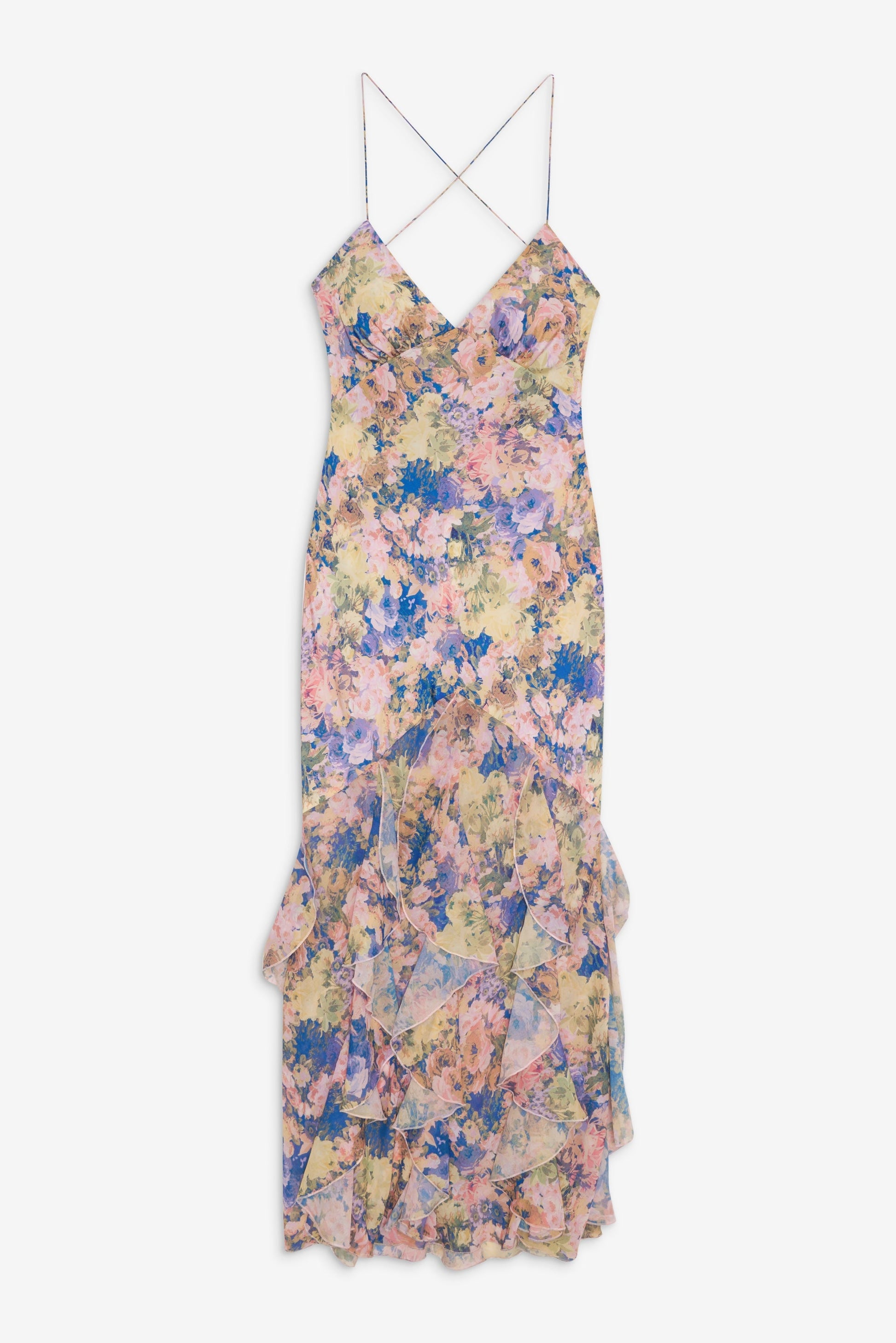 Elea Pink Satin Maxi Dress 4