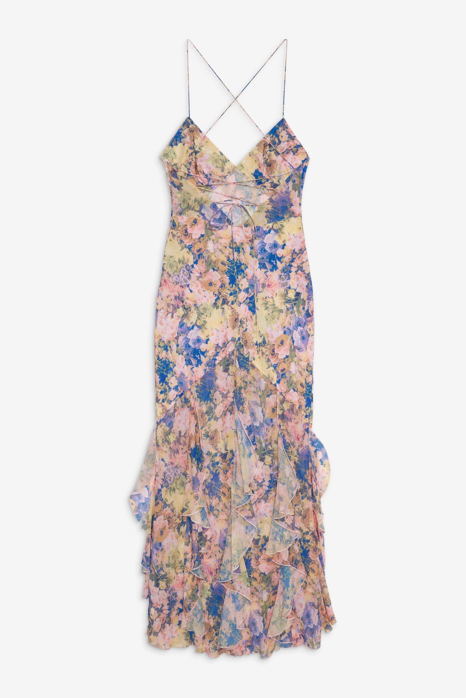 Elea Pink Satin Maxi Dress 6
