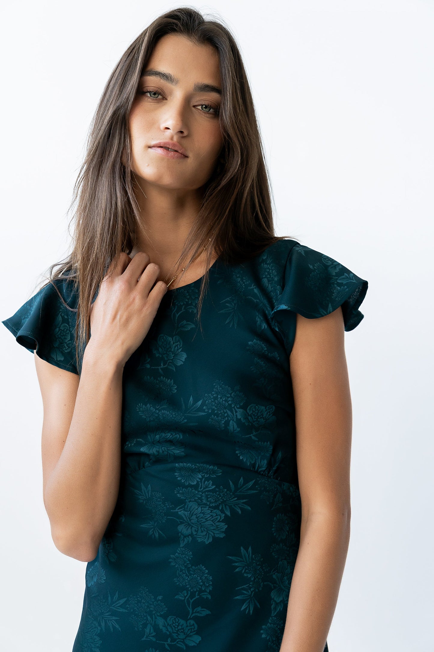 Mateo Floral Maxi Dress Teal 6