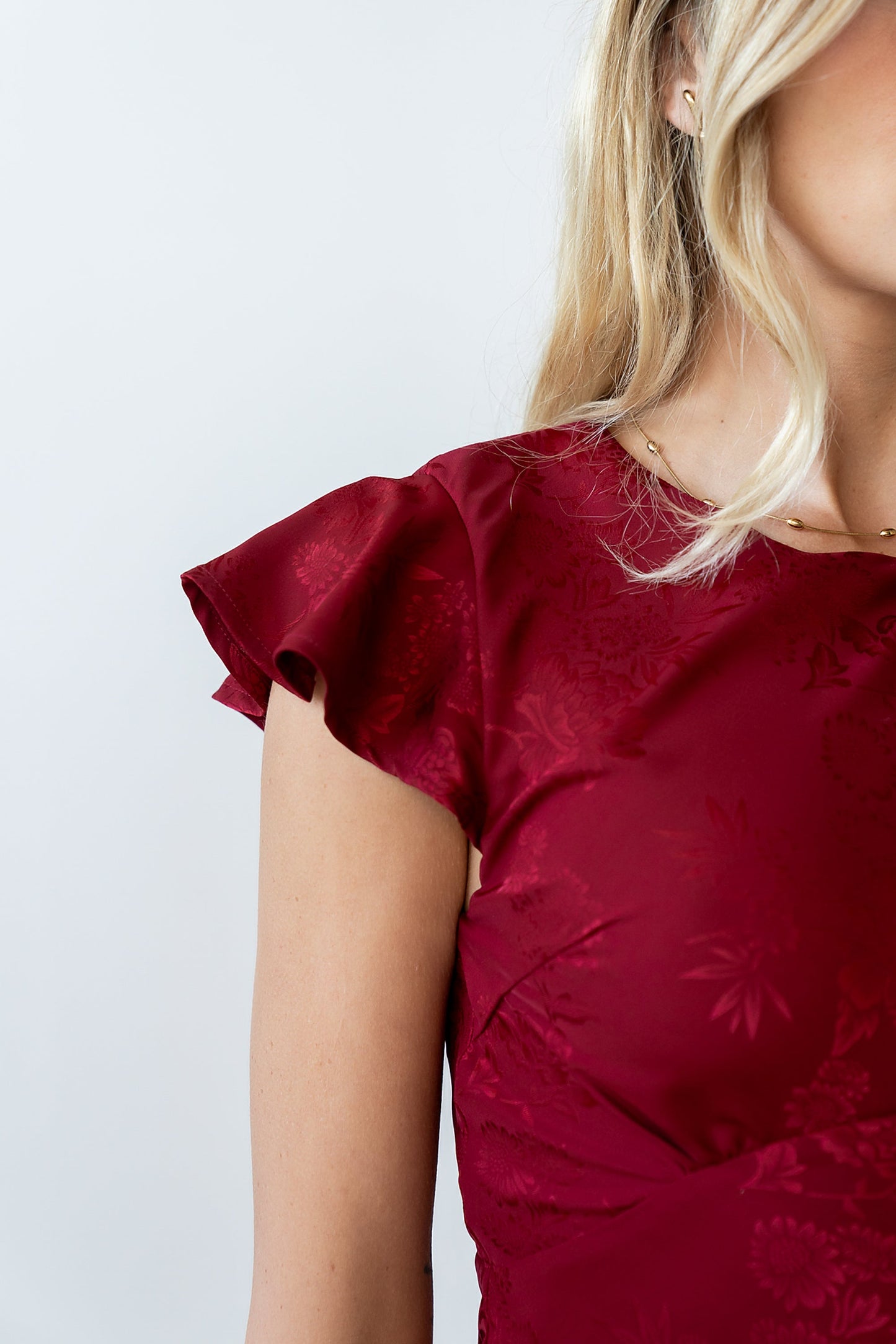 Mateo Floral Maxi Dress Red 5