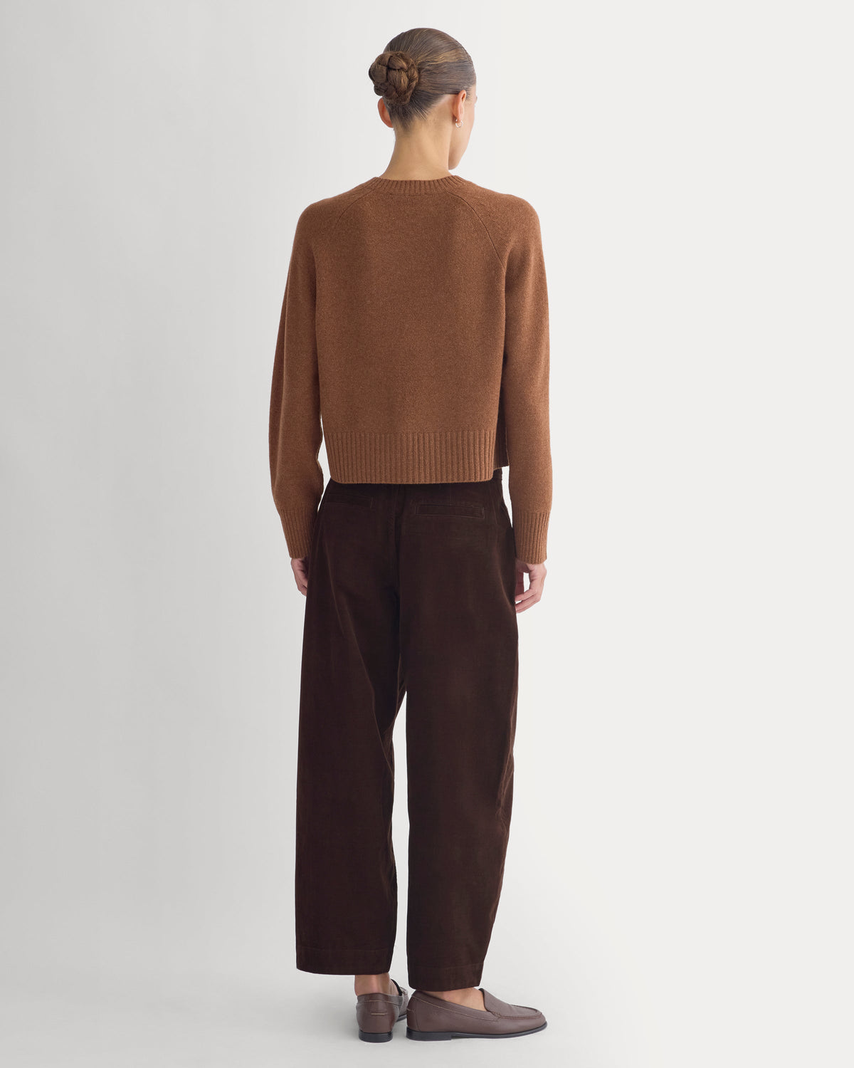Margot Knit Sweater in Black Cashmere | Brown 4