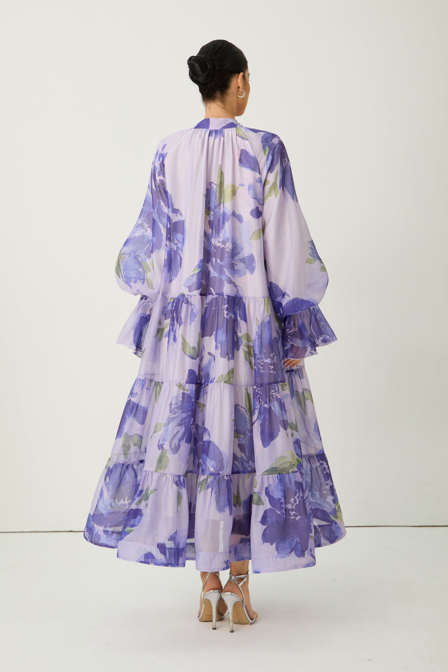 Rowan Floral Tiered Maxi Dress in Amethyst Purple 6