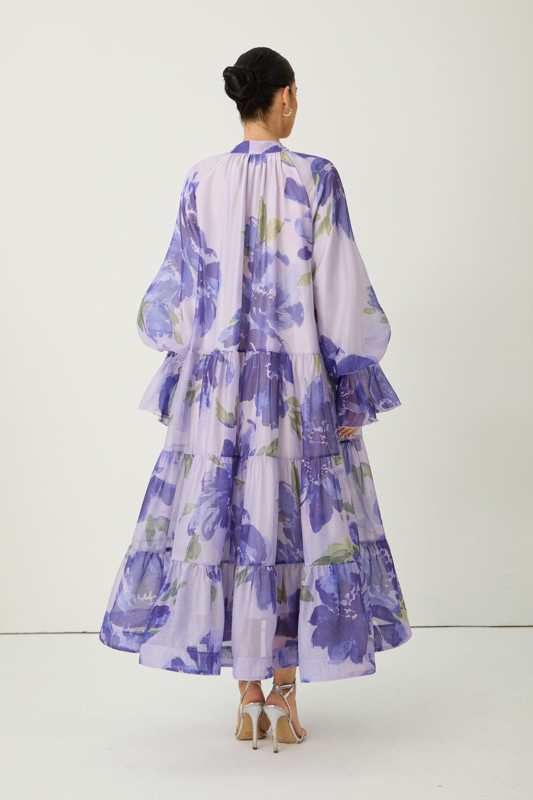 Rowan Floral Tiered Maxi Dress in Amethyst Purple 6
