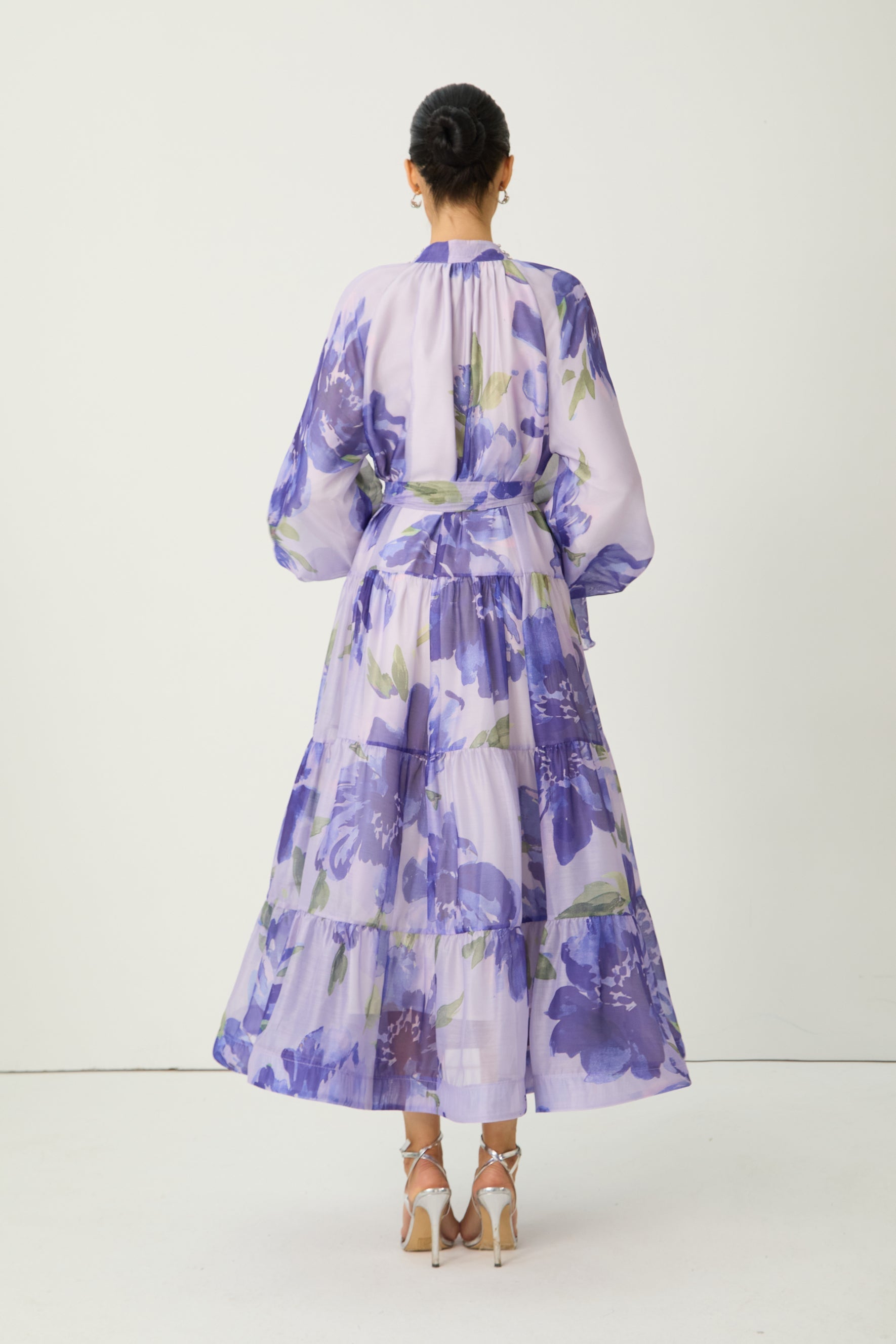 Rowan Floral Tiered Maxi Dress in Amethyst Purple 7