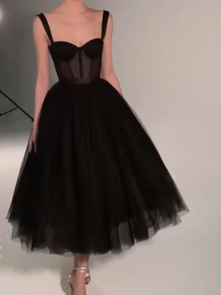 Arabella Tulle Evening Gown Black 4