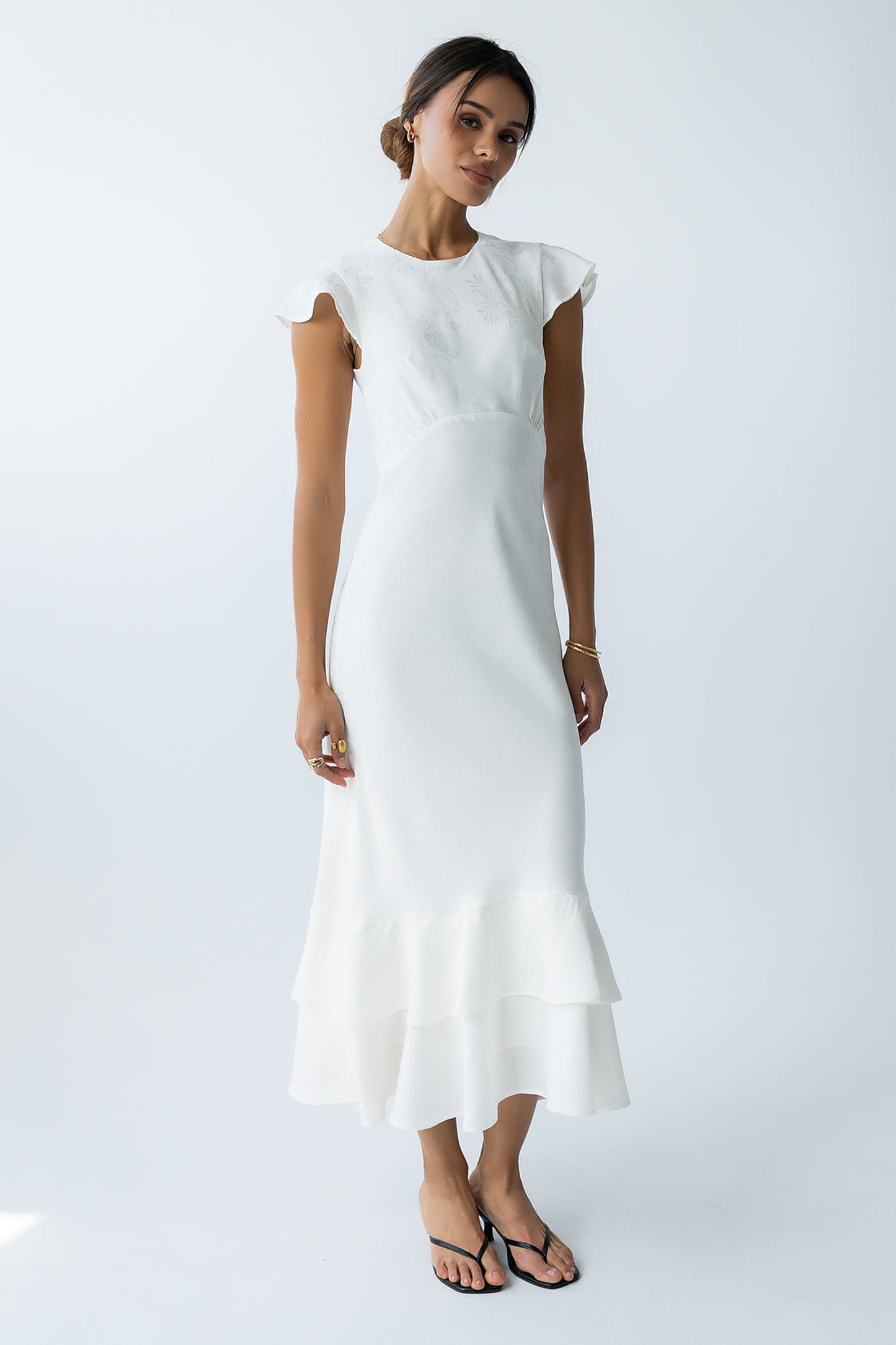 Mateo Floral Maxi Dress Ivory 2