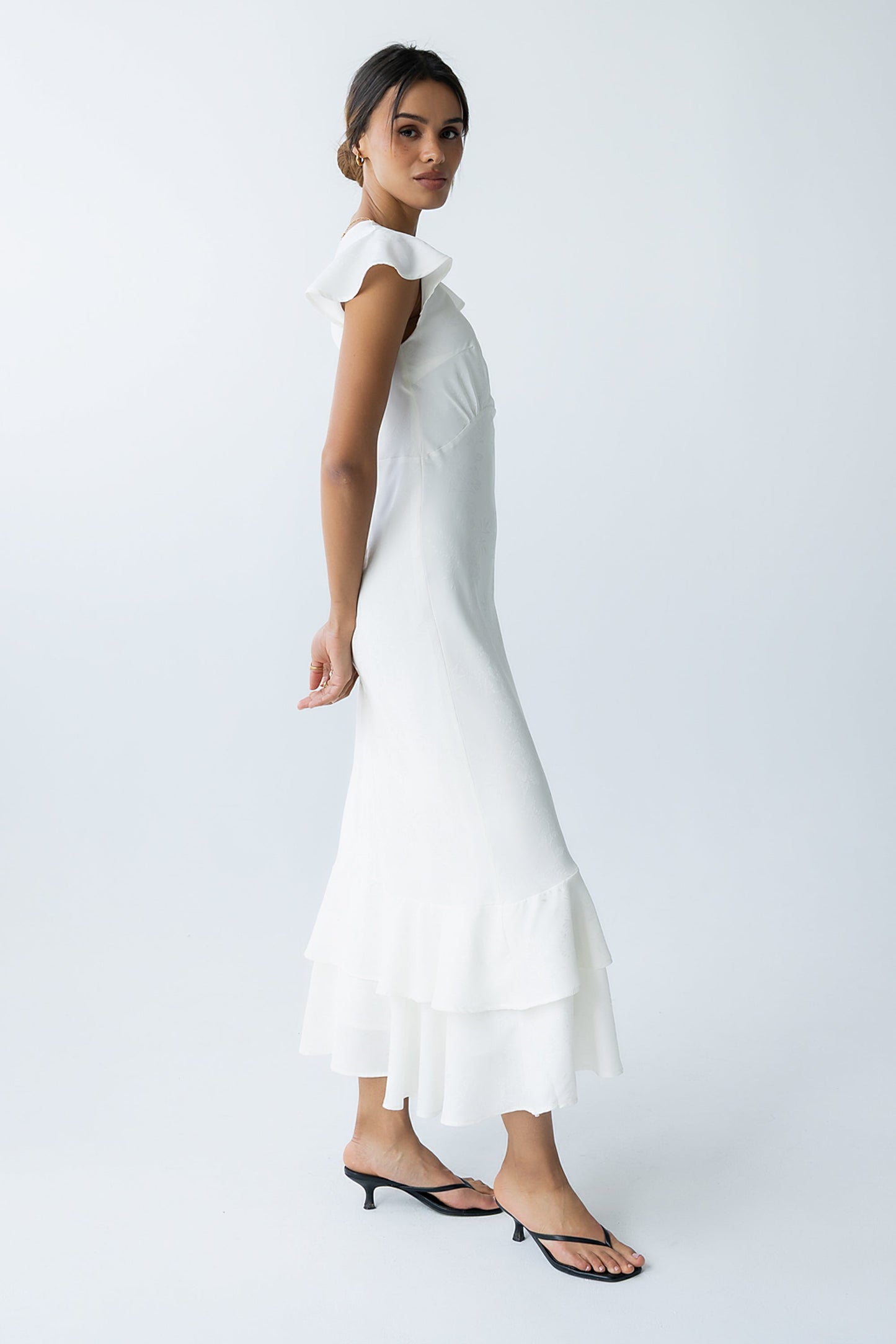 Mateo Floral Maxi Dress Ivory 5