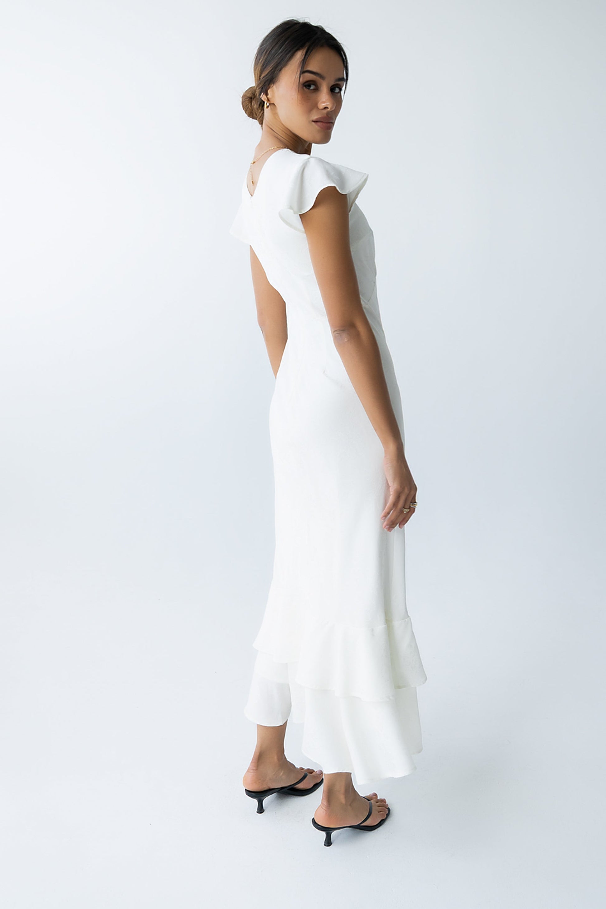 Mateo Floral Maxi Dress Ivory 4