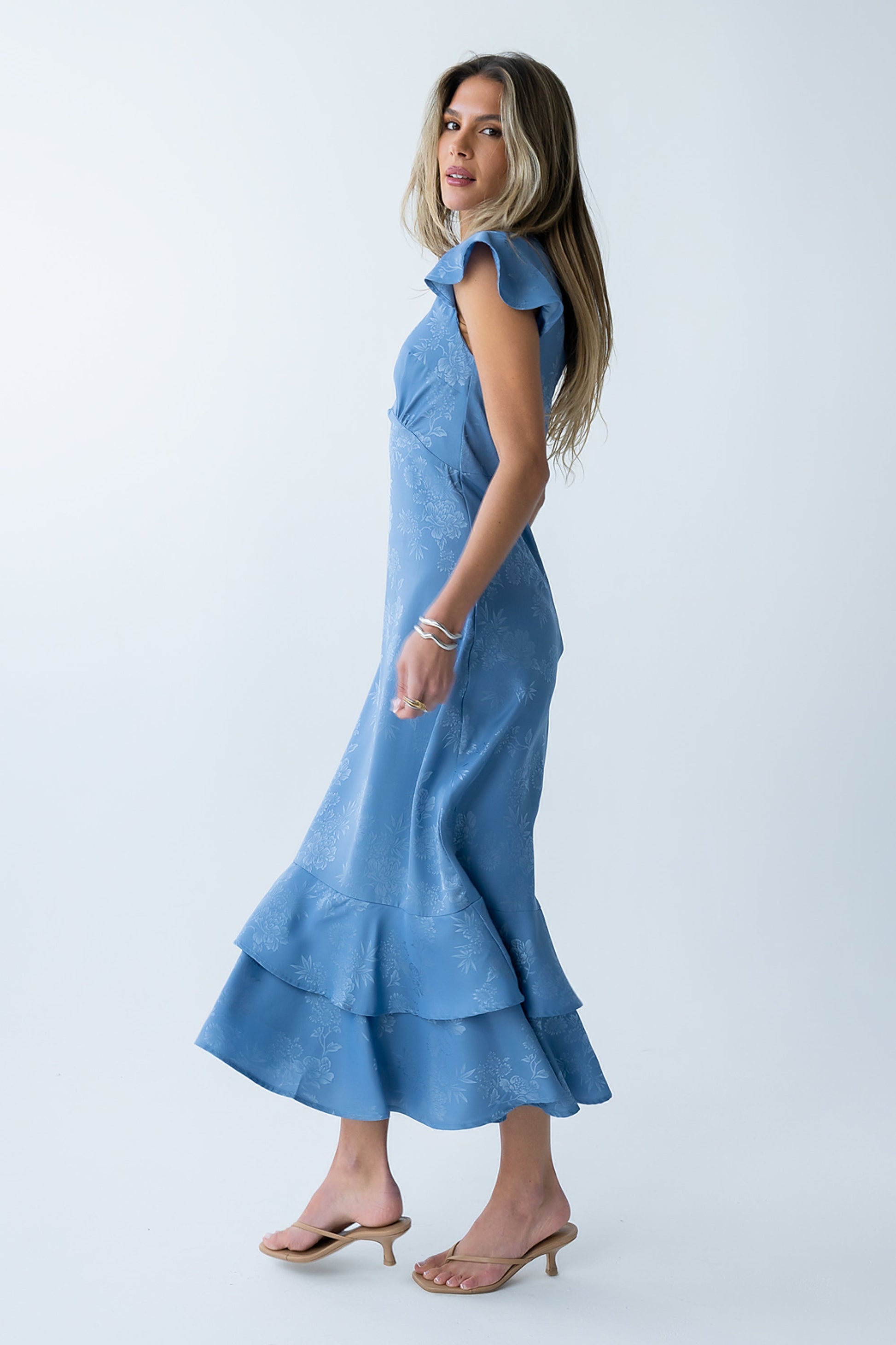Mateo Floral Maxi Dress Blue 9