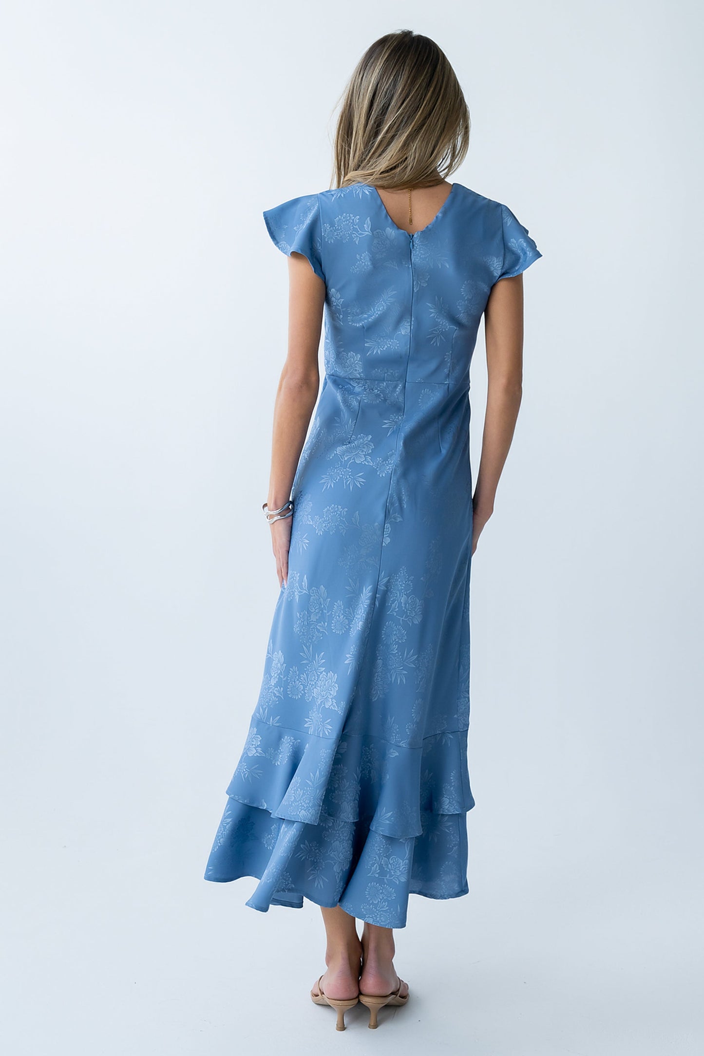 Mateo Floral Maxi Dress Blue 7