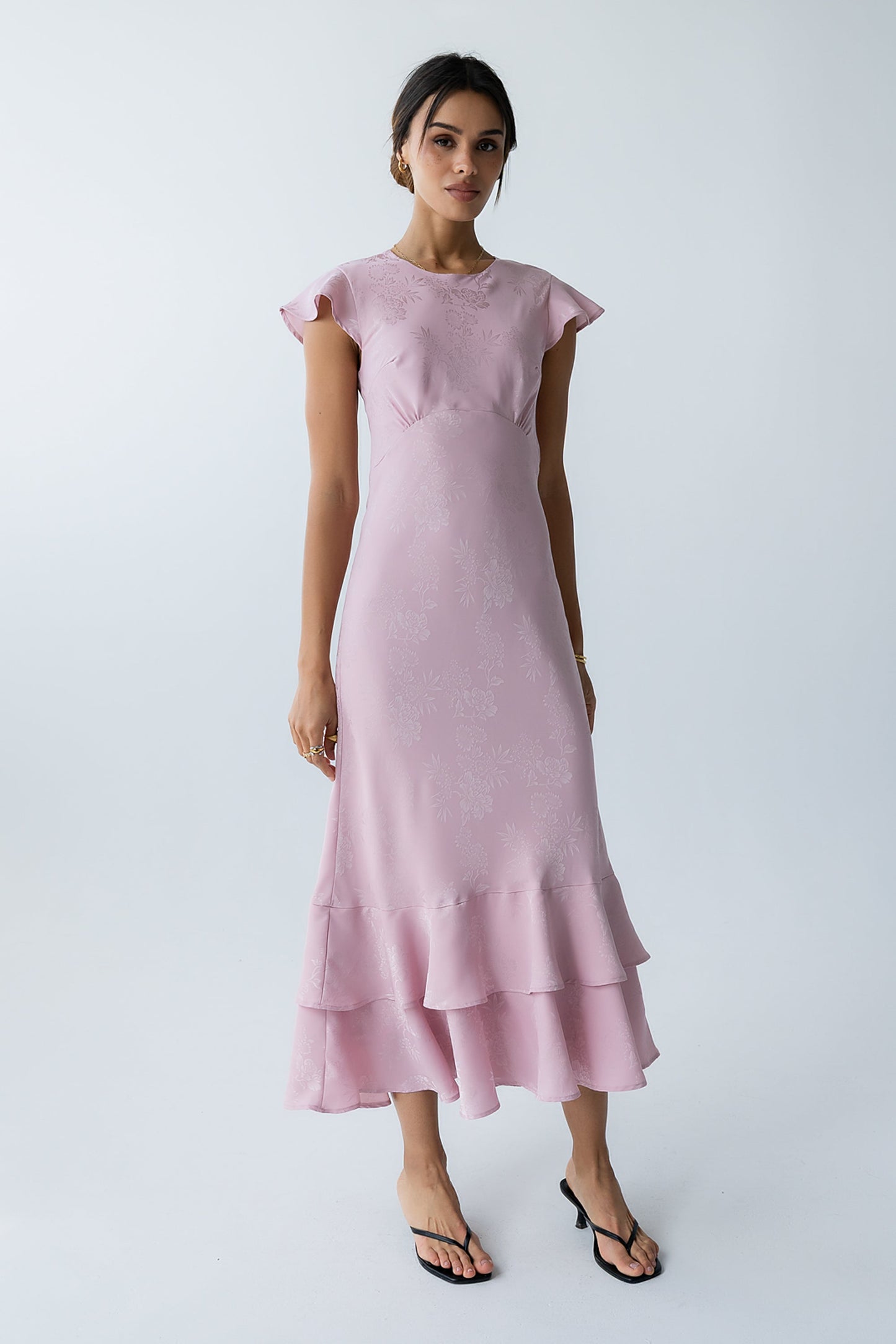 Mateo Floral Maxi Dress Pink 1