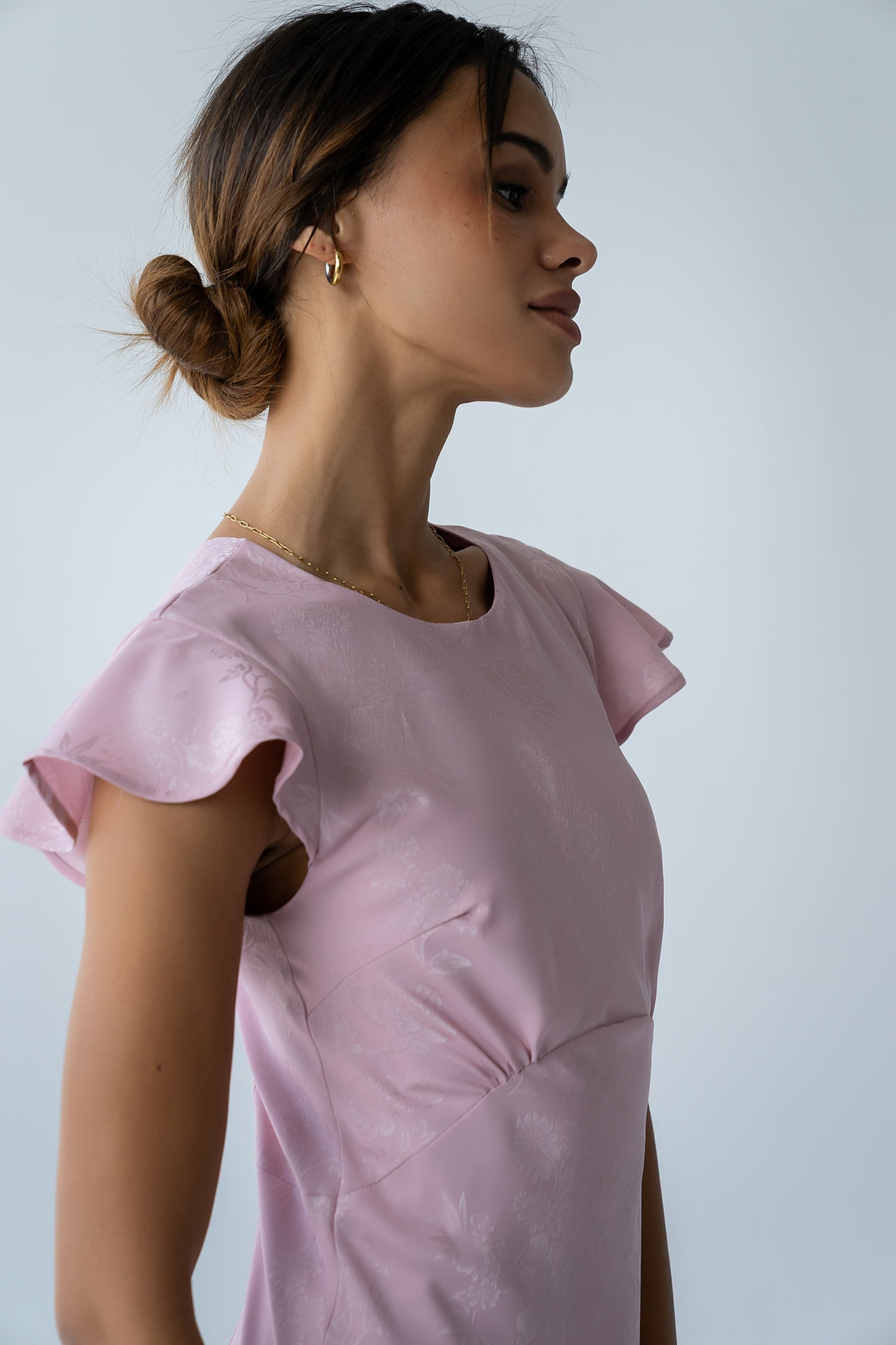 Mateo Floral Maxi Dress Pink 3
