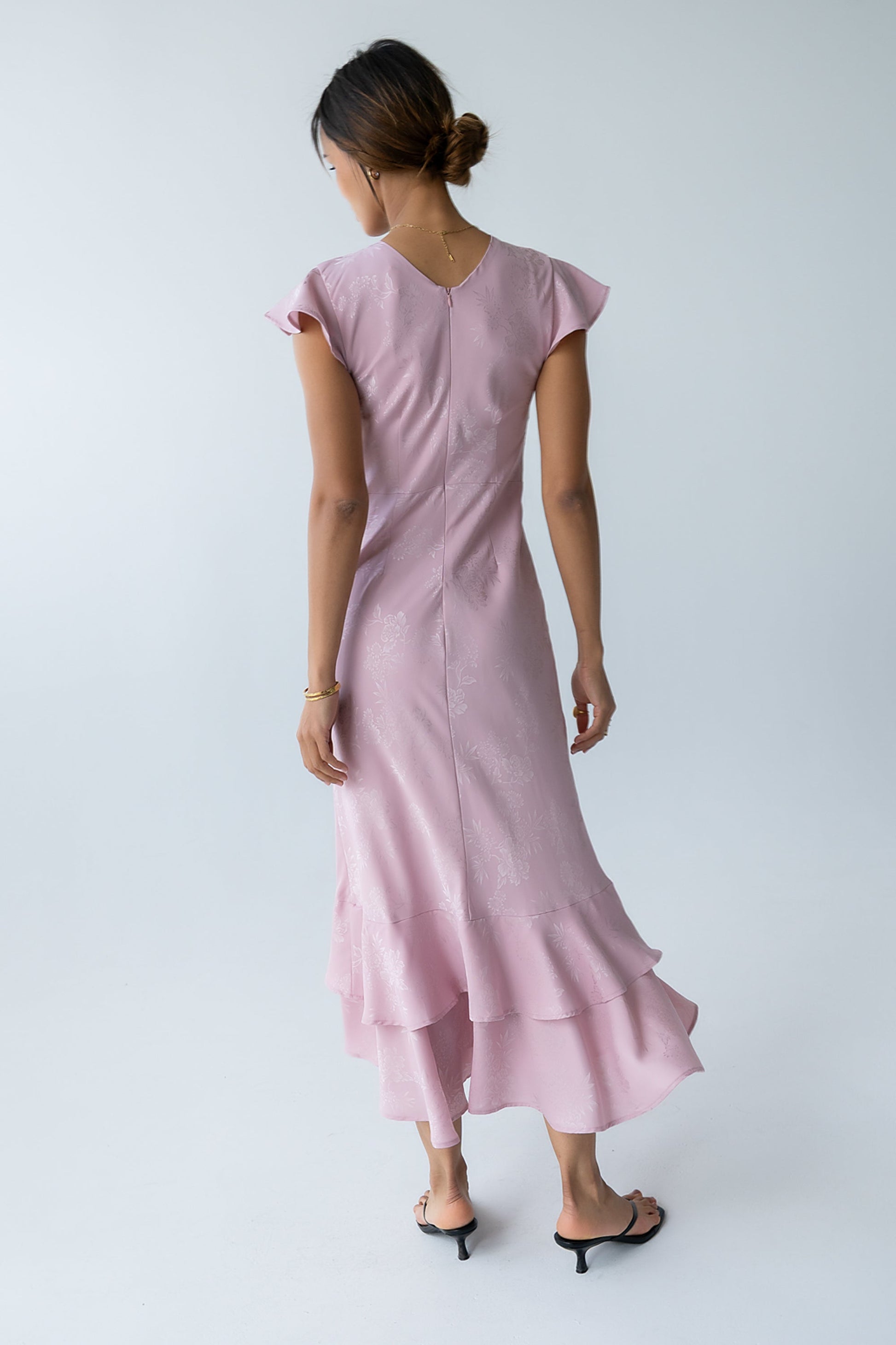 Mateo Floral Maxi Dress Pink 4